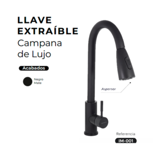 LLAVE EXTRAÍBLE NEGRO MATE