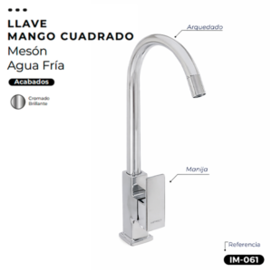 LLAVE MANGO CUADRADO CROMADO