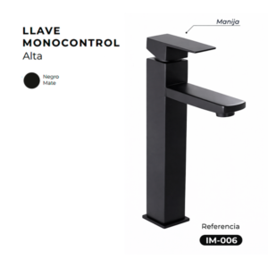 LLAVE MONO CONTROL ALTA NEGRA
