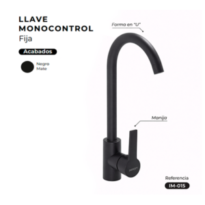 LLAVE MONOCONTROL FIJA NEGRA