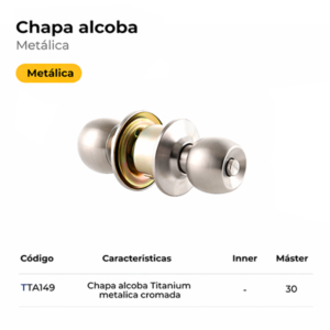 CHAPAS ALCOBA METALICA CROMADA