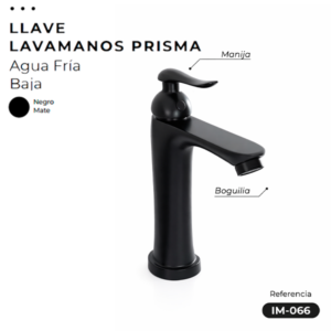 LLAVE LAVAMANOS PRISMA NEGRA