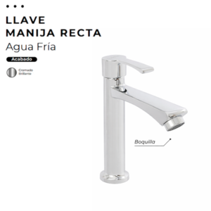 LLAVE MANIJA RECTA CROMADA