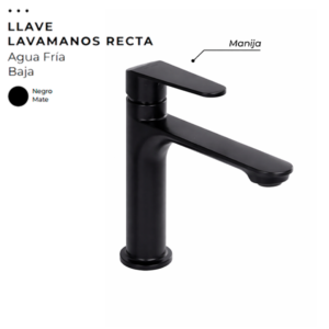LLAVE LAVAMANOS RECTA NEGRA