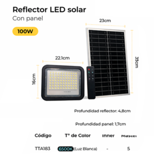 REFLECTOR LED SOLAR 100W