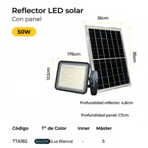 REFLECTOR LED SOLAR 50W